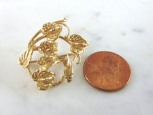 Load image into Gallery viewer, Womens Vintage Estate 14K Gold Floral Brooch 5.3g E2012