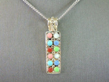 Load image into Gallery viewer, Womens Vintage Sterling Silver Multi-Stone Pendant &amp; Necklace 15.7g E796