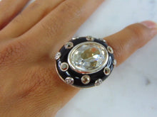 Load image into Gallery viewer, Womens Vintage Estate Sterling Silver CZ Ring 25.3g E2050