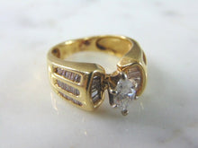 Load image into Gallery viewer, Womens Vintage Estate 14K Yellow Gold Marquise Diamond Ring 6.2g #E2880