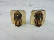 Load image into Gallery viewer, Womens Vintage Estate Sterling Silver Turquoise Clip On Earrings 16.2g E2141