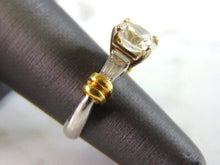 Load image into Gallery viewer, Womens Vintage Estate 14K Gold Platinum CZ Ring, 9.3g E3371