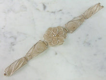 Load image into Gallery viewer, Womens Vintage Estate Sterling Silver Flower Bracelet 19.2g E1962