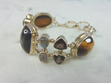 Load image into Gallery viewer, Womens Vintage Estate Sterling Silver Multi Stone Bracelet 39.5g E1980