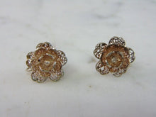 Load image into Gallery viewer, Womens Vintage Estate Sterling Silver Flower Earrings 2.7g E2246