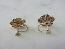 Load image into Gallery viewer, Womens Vintage Estate Sterling Silver Flower Earrings 2.7g E2246