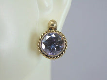 Load image into Gallery viewer, Womens Vintage Estate Sterling Silver CZ Earrings 6.1g E5283