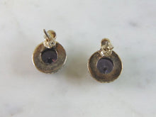 Load image into Gallery viewer, Womens Vintage Estate Sterling Silver CZ Earrings 6.1g E5283