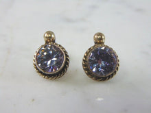 Load image into Gallery viewer, Womens Vintage Estate Sterling Silver CZ Earrings 6.1g E5283