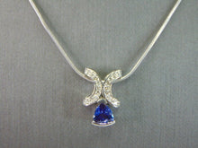 Load image into Gallery viewer, Womens Vintage Estate 14K White Gold Diamond &amp; Iolite Pendant 8.4g E2359