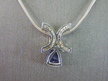 Load image into Gallery viewer, Womens Vintage Estate 14K White Gold Diamond &amp; Iolite Pendant 8.4g E2359