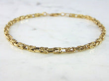 Load image into Gallery viewer, Womens Vintage Estate 14K Yellow Gold Byzantine Bracelet, 13.7g E2072