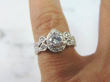 Load image into Gallery viewer, Womens Vintage Estate 18k White Gold Diamond Ring 5.2g  E4179