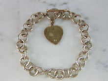 Load image into Gallery viewer, Womens Vintage Estate Sterling Silver Heart Charm Bracelet 27.3g E2052