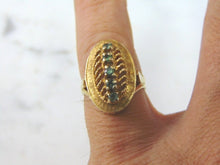Load image into Gallery viewer, Womens Vintage Estate 14K Gold Aqua Ring 3.5g #E2979