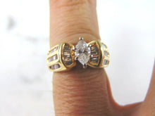 Load image into Gallery viewer, Womens Vintage Estate 14K Yellow Gold Marquise Diamond Ring 6.2g #E2880