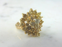Load image into Gallery viewer, Womens Vintage Estate 14k Yellow Gold Diamond Cocktail Ring 6.7g #E1619