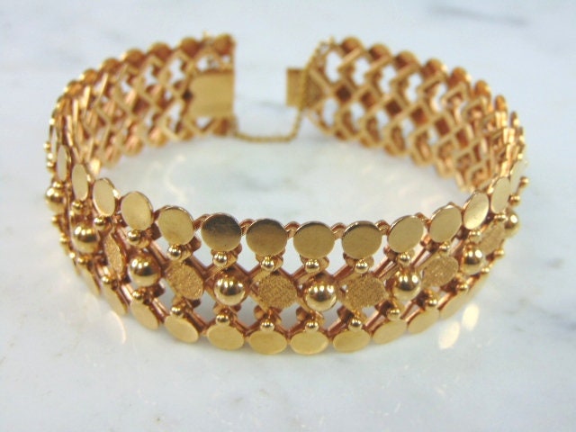 Womens Elegant Vintage Estate 14K Yellow Gold Bracelet 57.4g E4191