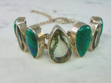Load image into Gallery viewer, Womens Vintage Estate Sterling Silver Multi Stone Bracelet 62.5g E2257