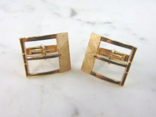 Mens Vintage Estate 14k Yellow Gold Belt Buckle Cufflinks 13.3g E4249