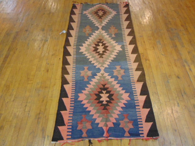 Vintage Estate Semi-Antique Handmade Klim Rug E36