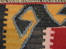 Load image into Gallery viewer, Vintage Estate Semi-Antique Handmade Flat Weave Kilim Rug E38