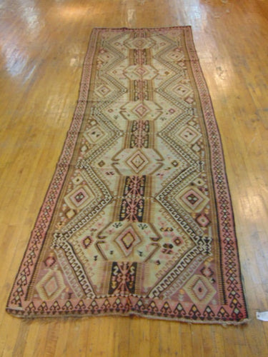Vintage Estate Semi-Antique Handmade Flatweave Rug E40
