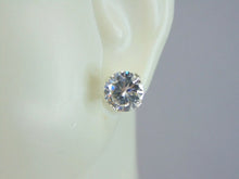 Load image into Gallery viewer, Womens Vintage Estate Sterling Silver CZ Earrings 1.7g E5507