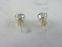 Load image into Gallery viewer, Womens Vintage Estate Sterling Silver CZ Earrings 1.7g E5507