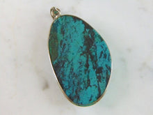 Load image into Gallery viewer, Womens Vintage Estate Sterling Silver Chrysocolla Pendant 12g E5532