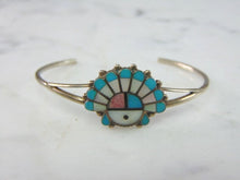 Load image into Gallery viewer, Womens Vintage Estate Sterling Silver Southwestern Cuff Bracelet 8.1g E5544