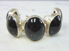 Load image into Gallery viewer, Womens Vintage Estate Sterling Silver Modernist Onyx Bracelet 79g E5568