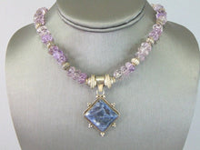 Load image into Gallery viewer, Womens Vintage Estate Sterling Silver Lapis Necklace 62.8g E5641
