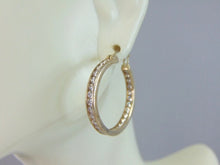 Load image into Gallery viewer, Womens Vintage Estate Sterling Silver CZ Hoop Earrings 5.1g E5397