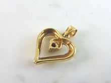 Load image into Gallery viewer, Womens Vintage Estate 10K Gold Diamond Heart Pendant 1.8g #E4215