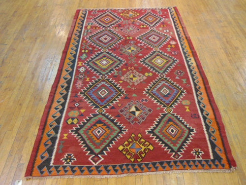 Vintage Estate Semi-Antique Handmade Flat Weave Kilim Rug E38
