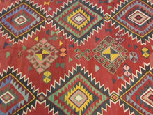Load image into Gallery viewer, Vintage Estate Semi-Antique Handmade Flat Weave Kilim Rug E38