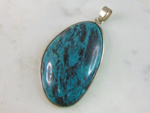 Load image into Gallery viewer, Womens Vintage Estate Sterling Silver Chrysocolla Pendant 12g E5532