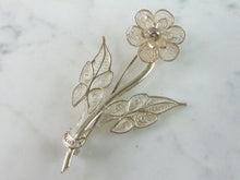 Load image into Gallery viewer, Womens Vintage Estate Sterling Silver Flower Brooch 11.2g E5535