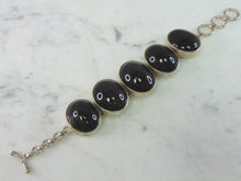 Load image into Gallery viewer, Womens Vintage Estate Sterling Silver Modernist Onyx Bracelet 79g E5568