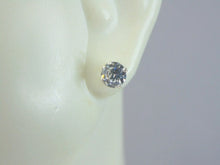 Load image into Gallery viewer, Womens Vintage Estate Sterling Silver CZ Earrings .6g E5609