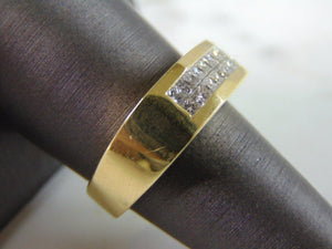 Mens Vintage Estate 18K Yellow Gold Diamond Ring 11.0g E881