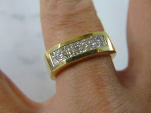 Mens Vintage Estate 18K Yellow Gold Diamond Ring 11.0g E881