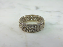 Load image into Gallery viewer, Womens Vintage Estate Sterling Silver Modernist CZ Ring 5.1g E2296