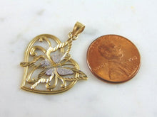 Load image into Gallery viewer, Womens Vintage Estate 14k Yellow Gold Heart Pendant 2.8g E3406