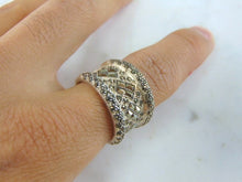 Load image into Gallery viewer, Womens Vintage Estate Sterling Silver Modernist Ring 11.2g E2317