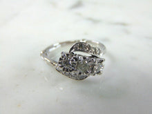 Load image into Gallery viewer, Womens Vintage Estate 14K White Gold Diamond Ring 4.4g E3442