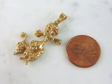 Load image into Gallery viewer, Womens Vintage Estate 14k Yellow Gold Poodle Dog Pendant 6.7g E727