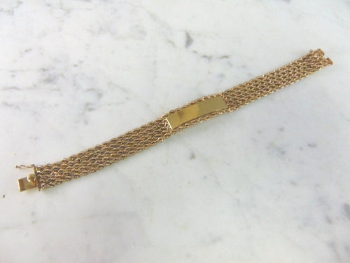 Womens 14k Yellow Gold ID Bracelet 37.6g E1704