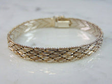Load image into Gallery viewer, Womens Vintage Estate Sterling Silver Herringbone Bracelet 18.1g E5772